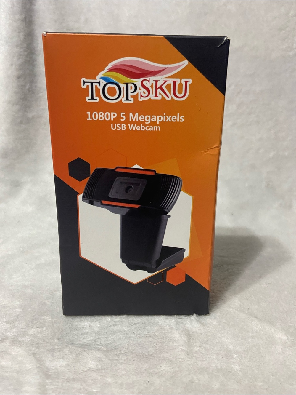TOPSKU 1080P USB Webcam - Black and Orange Packaging